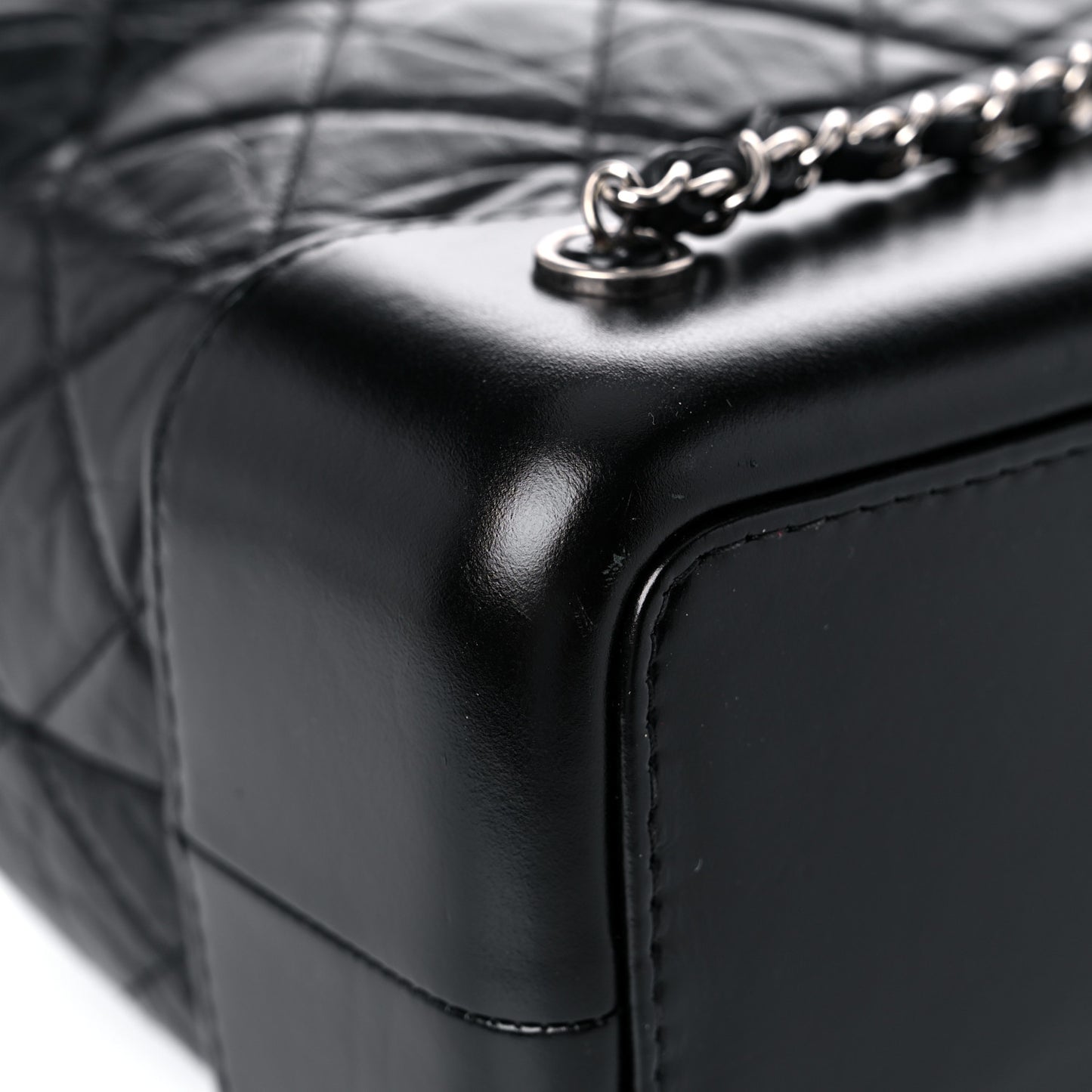 Aged Calfskin Quilted Gabrielle Backpack Black
