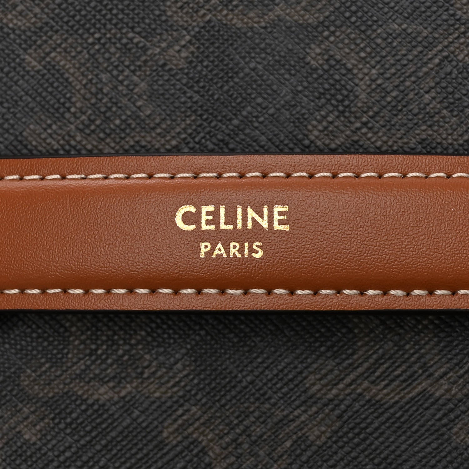Celine Triomphe Canvas Calfskin Vanity Case Tan 6 of 12