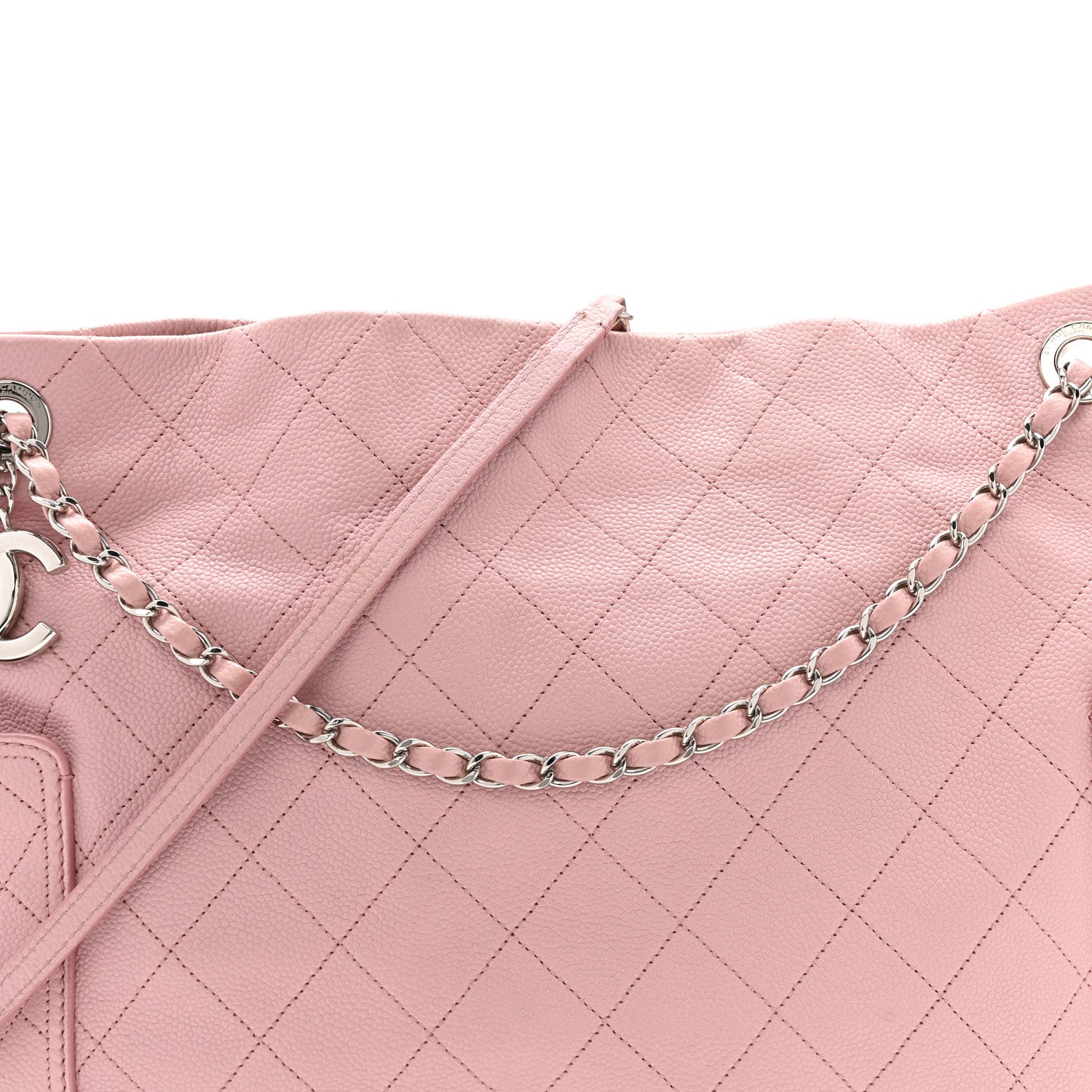 Chanel Caviar Stitched Medium CC Pocket Hobo Pink 8 of 16