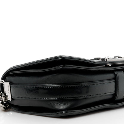 Chanel Calfskin Patent Braided Medium Boy Flap Black 9 of 10