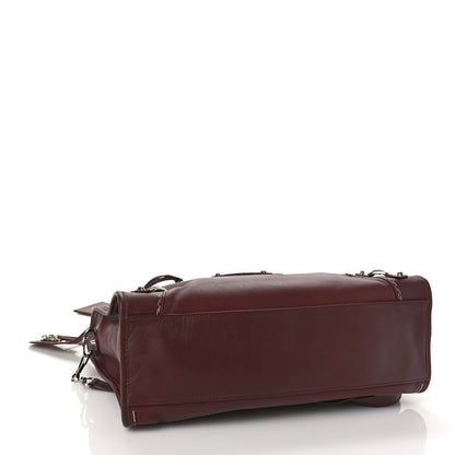 Balenciaga Calfskin Topstitch Classic Silver Hardware City Rouge Lie De Vin 4 of 8