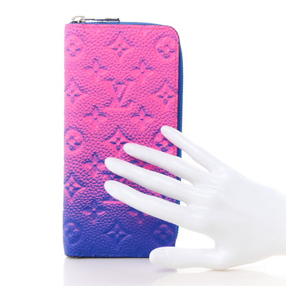 Louis Vuitton Taurillon Illusion Zippy Vertical Wallet Bleu Rose 2 of 13