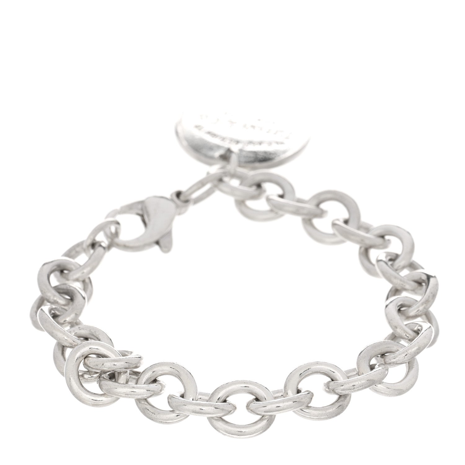 Tiffany Sterling Silver Return to Tiffany Round Tag Charm Bracelet 2 of 3