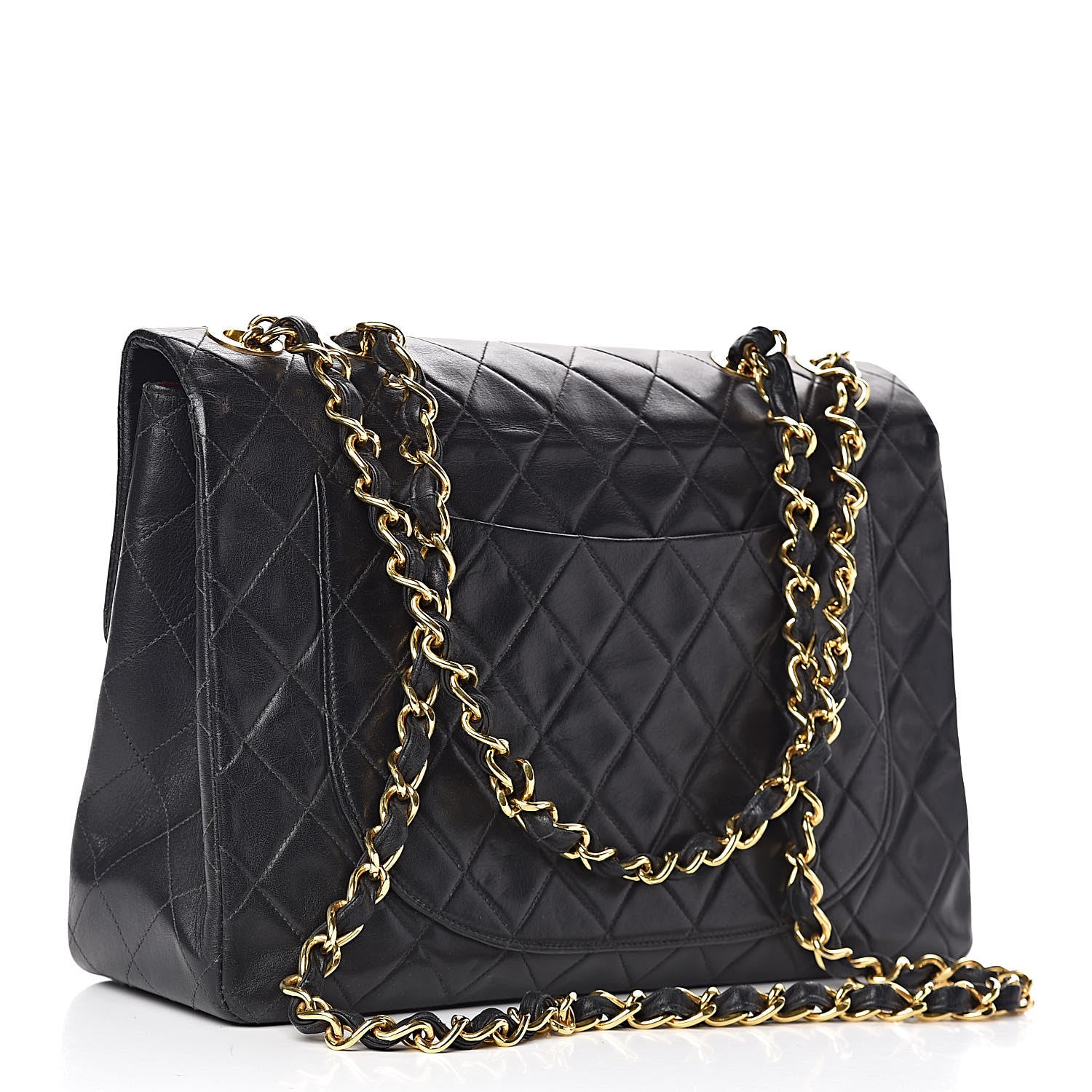 Chanel Lambskin Quilted XL Jumbo Single Flap Black 3 of 13