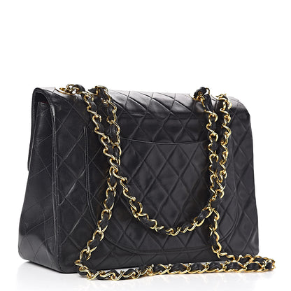 Chanel Lambskin Quilted XL Jumbo Single Flap Black 3 of 13