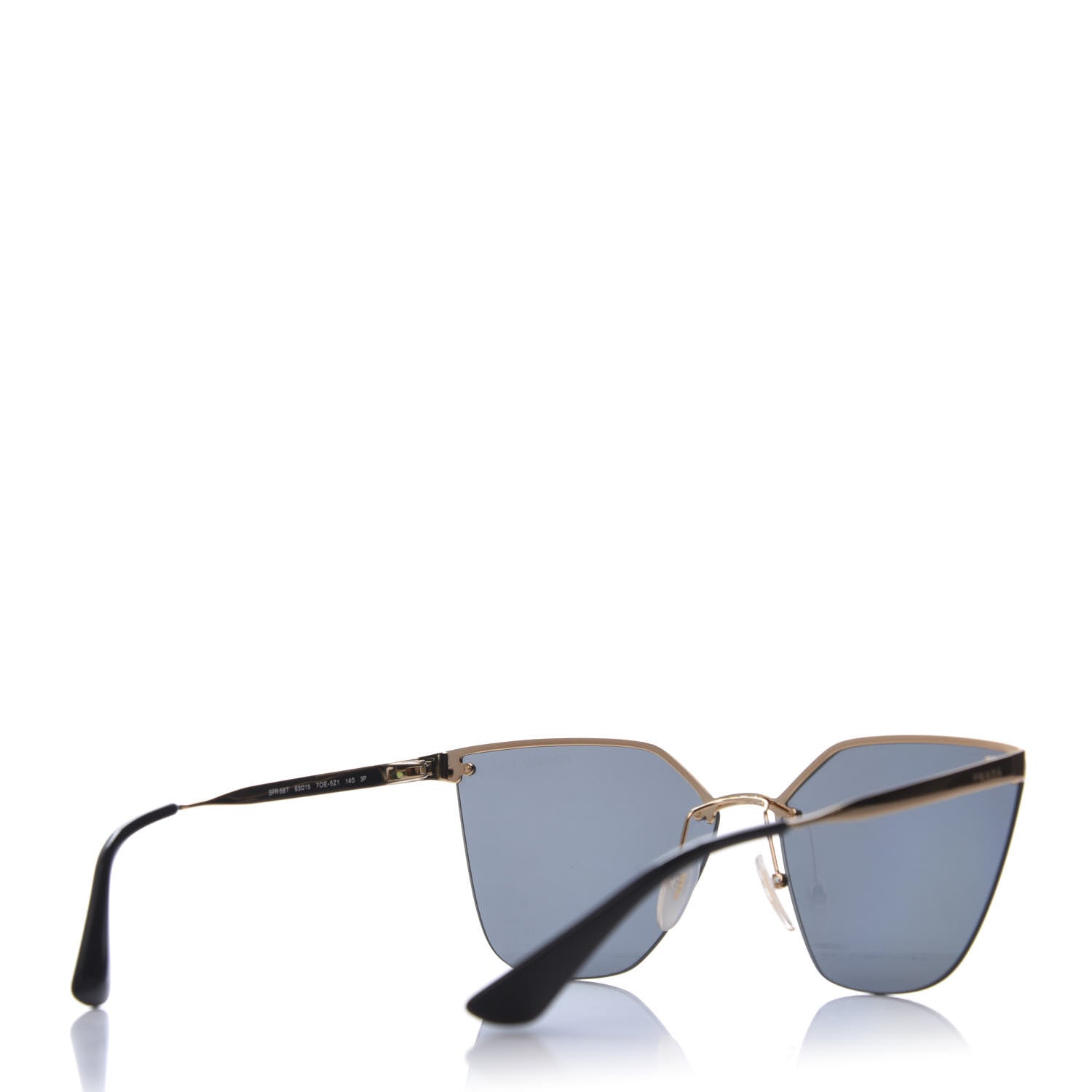 Prada Polarized Cat Eye Sunglasses SPR 68T Black 3 of 7