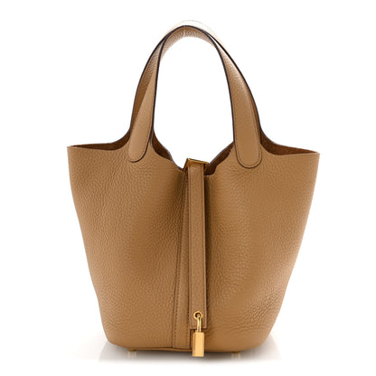 Hermes Taurillon Clemence Picotin Lock 18 PM Biscuit 1 of 11