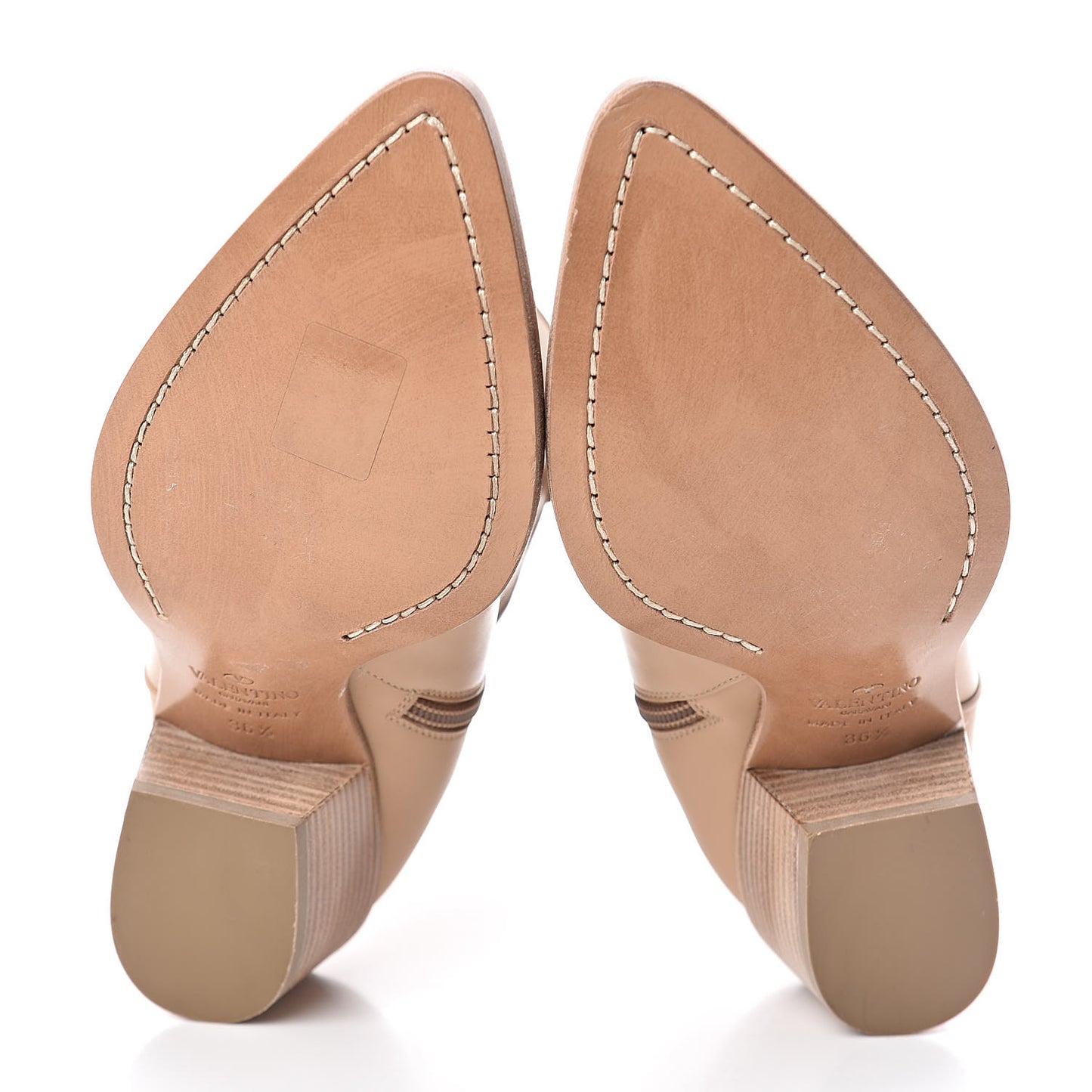 Calfskin Embroidered Texan 50mm Cowboy Ankle Boots 36.5 Naturale