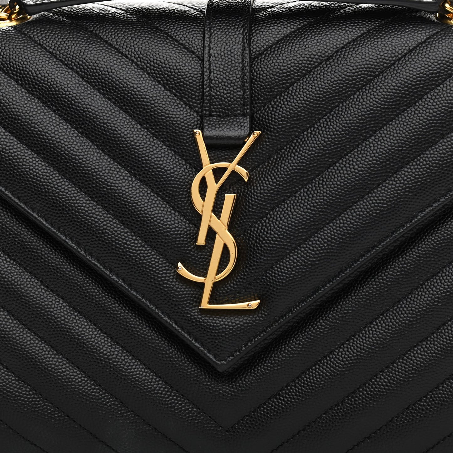 Grain De Poudre Matelasse Chevron Medium Monogram Satchel Black