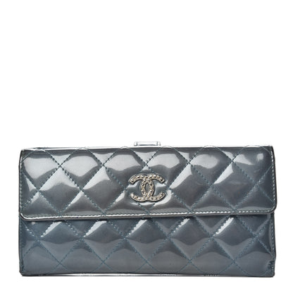 Chanel Patent Quilted Brilliant Flap Wallet Royal Blue 1 of 18