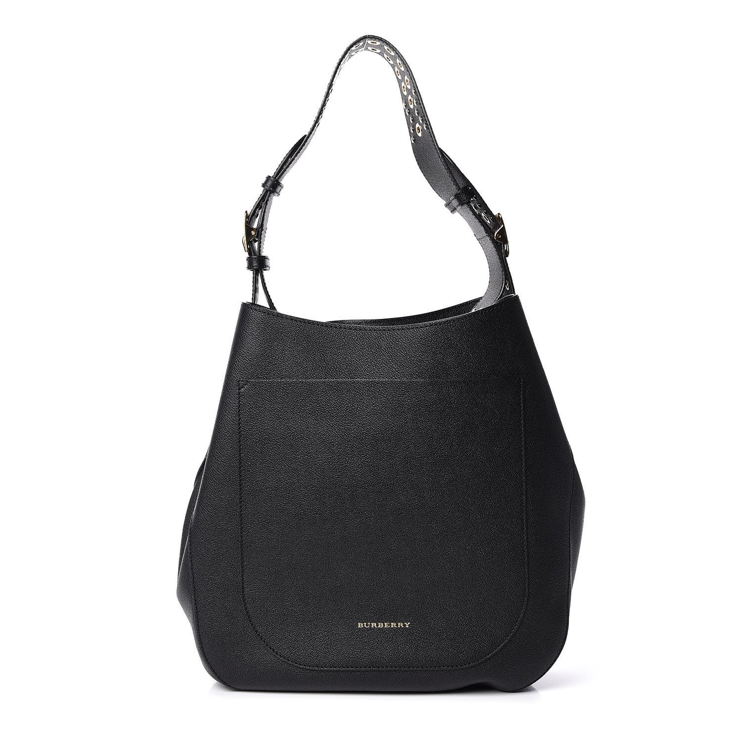 Soft Grainy Calfskin Studded Small Elmstone Hobo Black