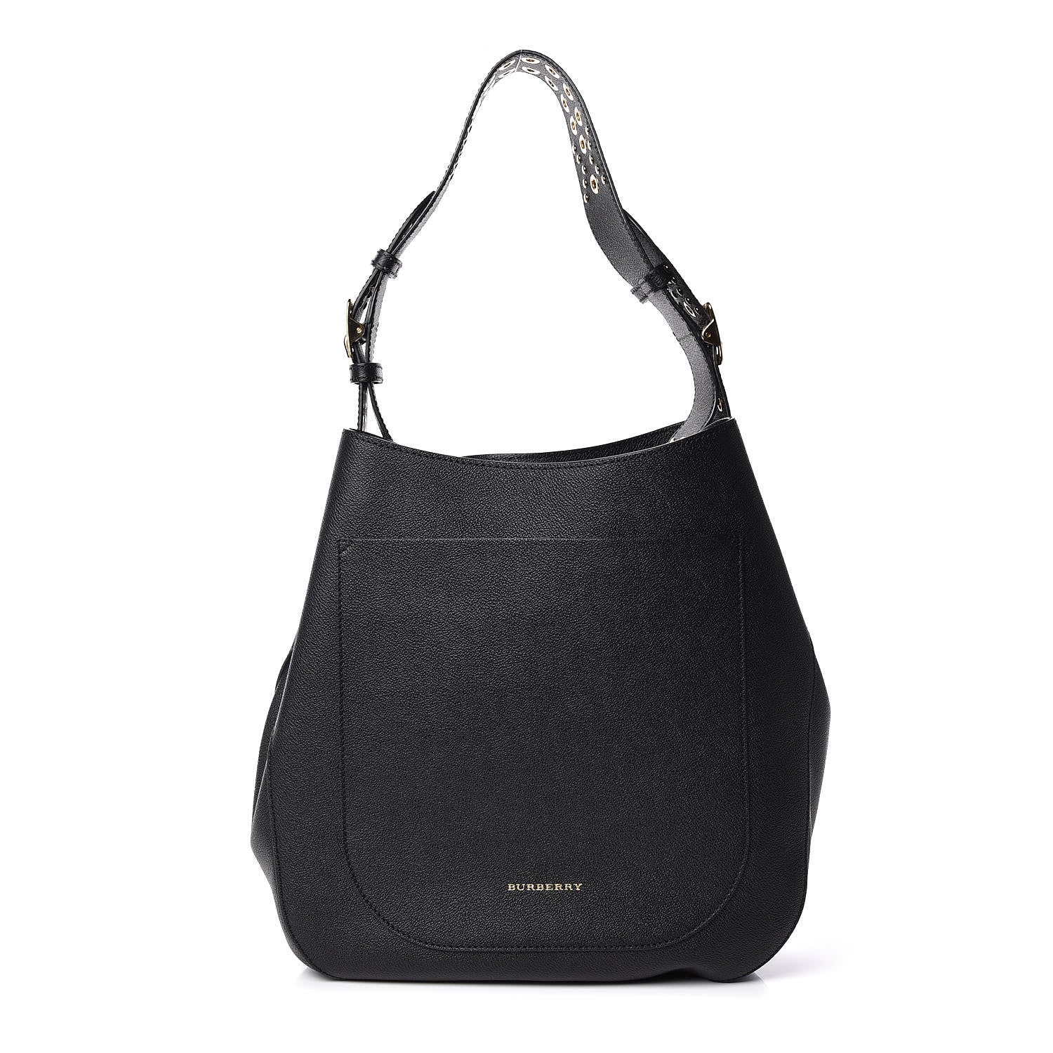 Burberry Soft Grainy Calfskin Studded Small Elmstone Hobo Black 1 of 8
