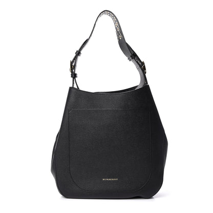 Burberry Soft Grainy Calfskin Studded Small Elmstone Hobo Black 1 of 8