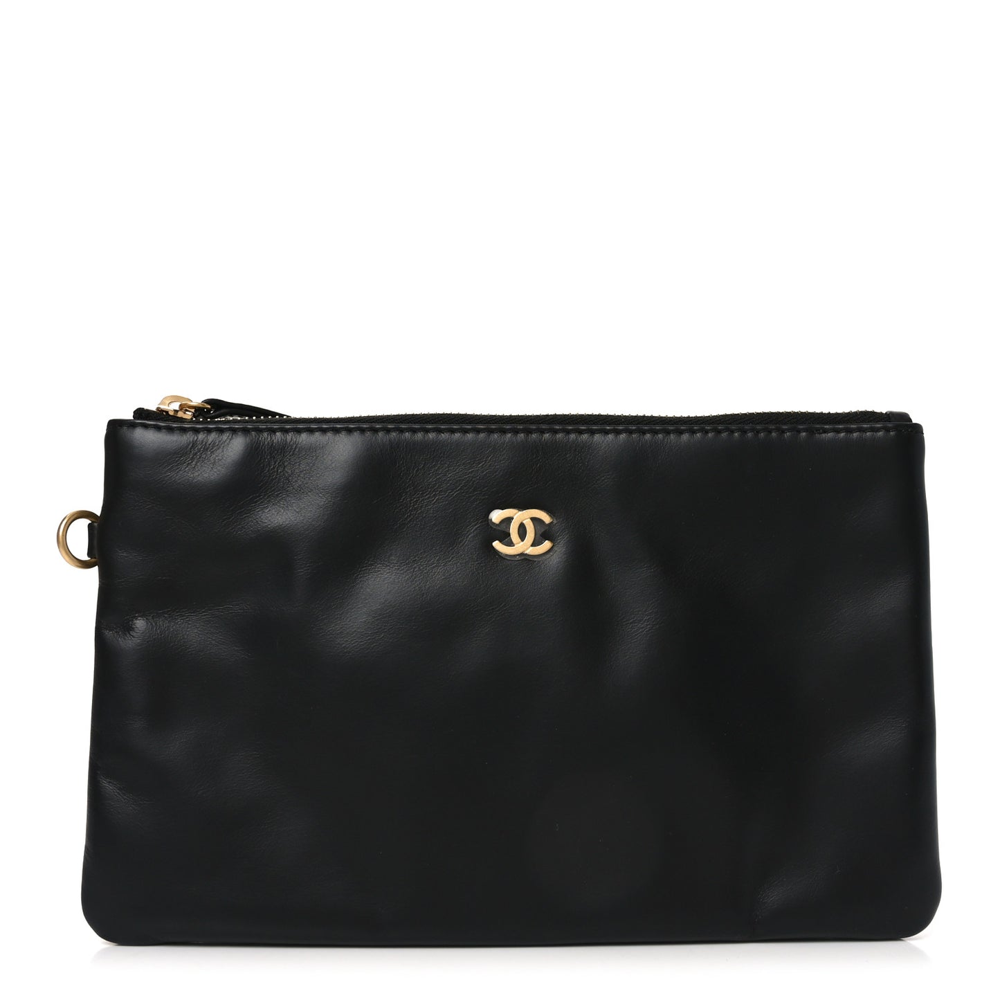 Shiny Calfskin Chanel 22 Removable Pouch Black