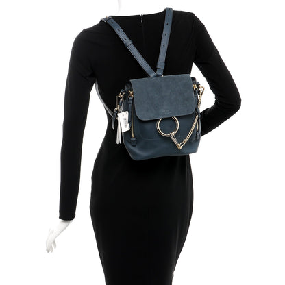 Chloe Suede Calfskin Small Faye Backpack Silver Blue 2 of 7