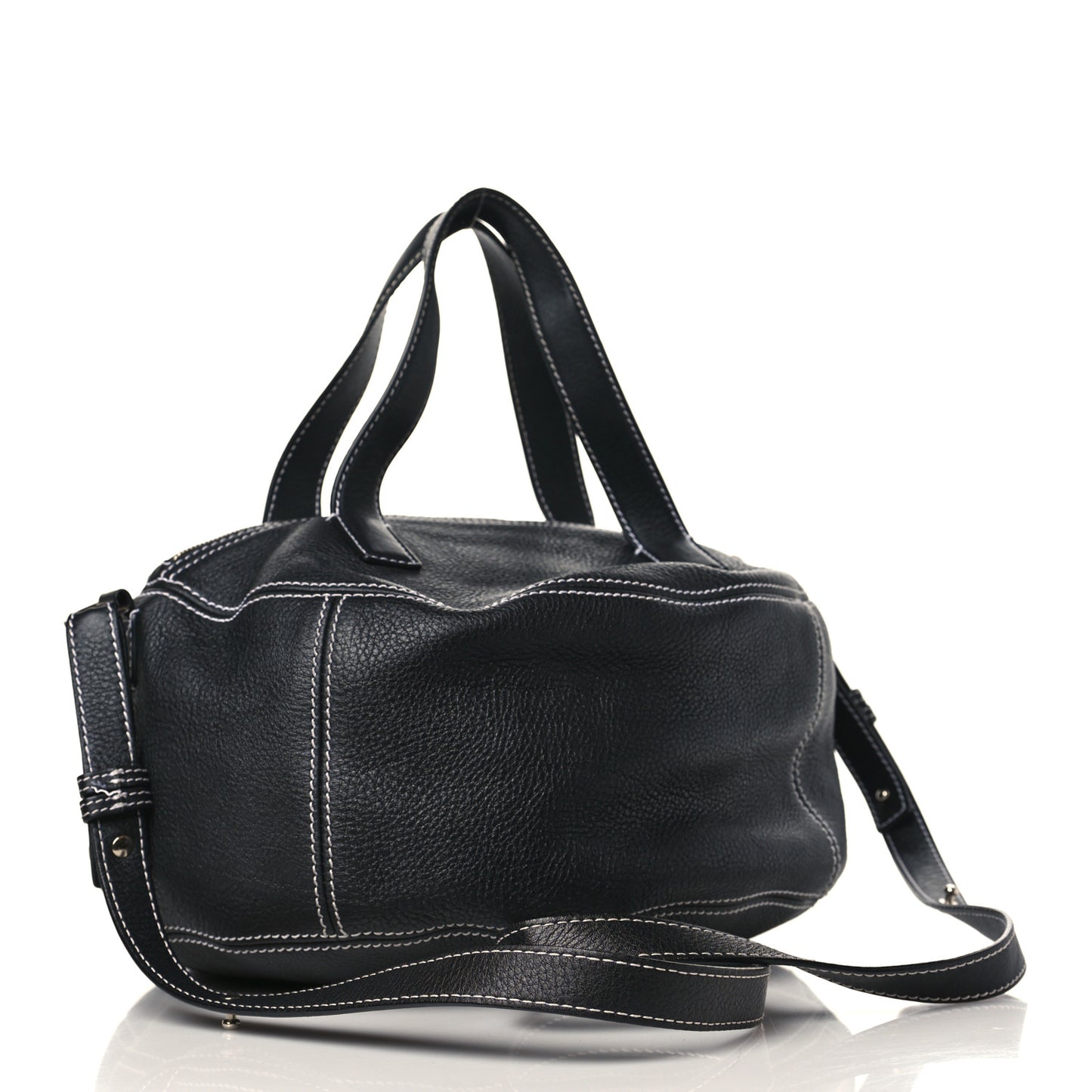 Calfskin Round Air Hobo Black