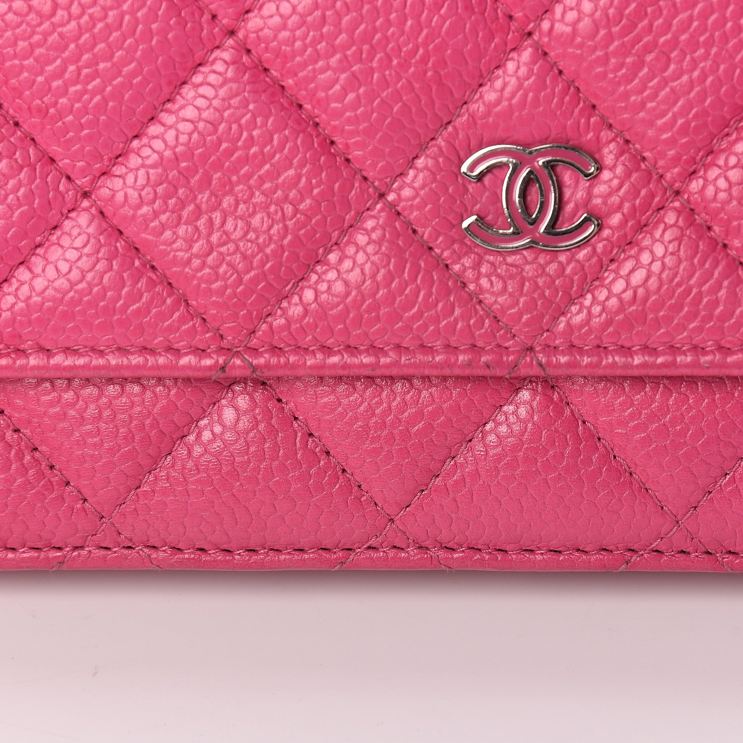 Chanel Caviar Quilted Wallet on Chain WOC Pink 9 of 18