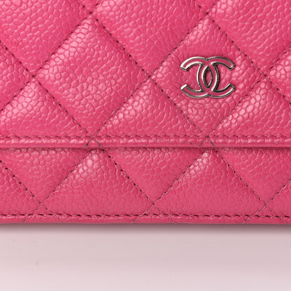 Chanel Caviar Quilted Wallet on Chain WOC Pink 9 of 18