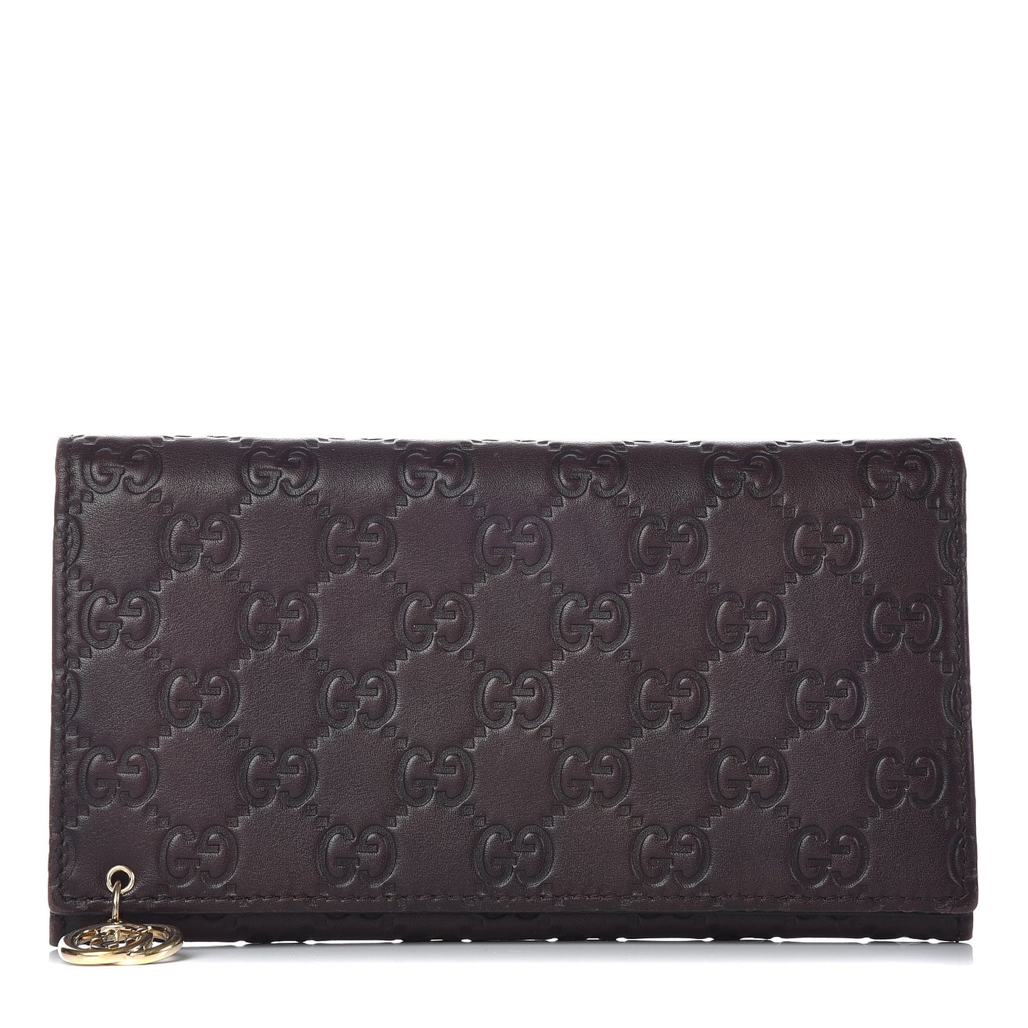 Guccissima Signature GG Pierce Continental Wallet Chocolate