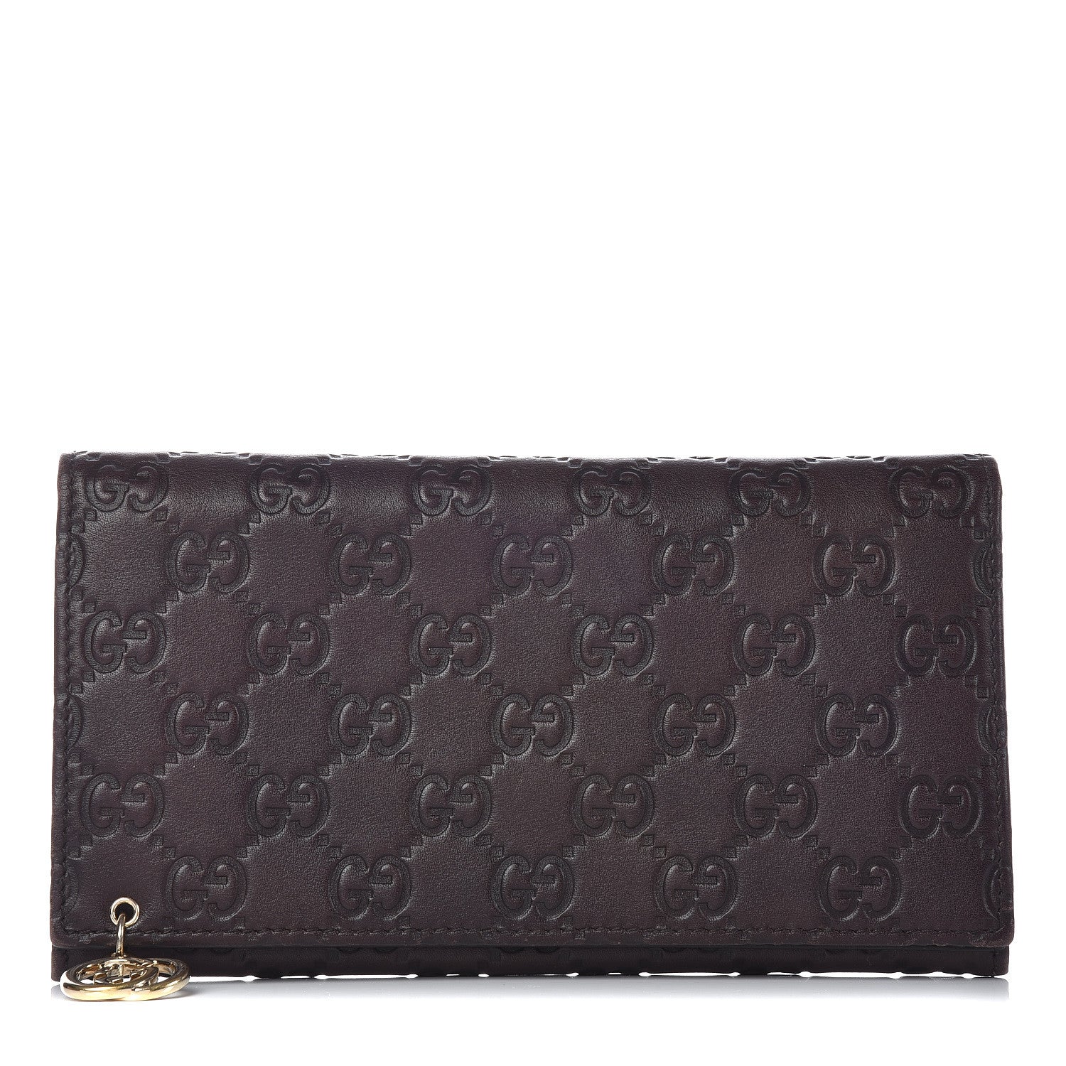 Gucci Guccissima Signature GG Pierce Continental Wallet Chocolate 1 of 11