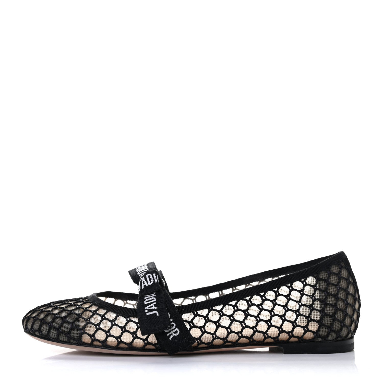 Christian Dior Resille Ribbon Miss J'Adior Ballet Flat 36 Black 1 of 8
