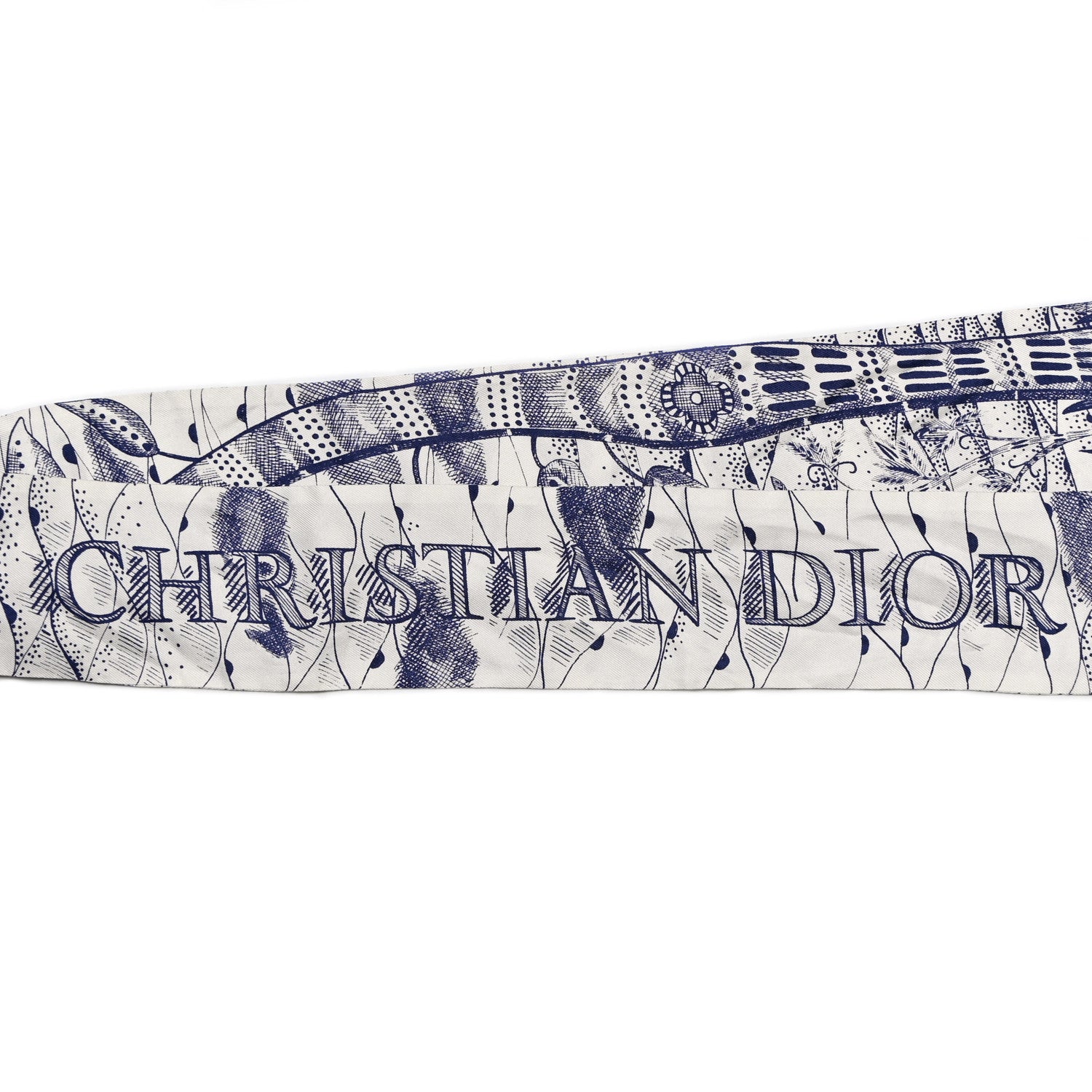 Christian Dior ABCDior W Silk Mitzah Scarf Navy Blue 2 of 5