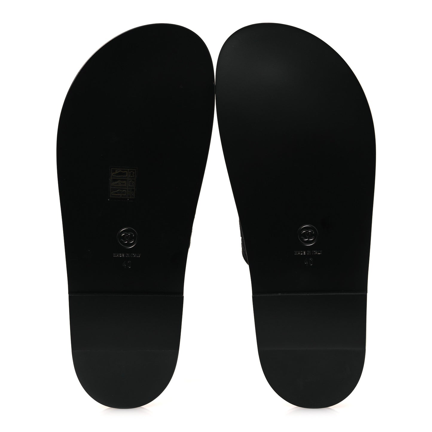 Suede Kidskin Quilted Velcro Dad Chain CC Slide Sandals 40 Black