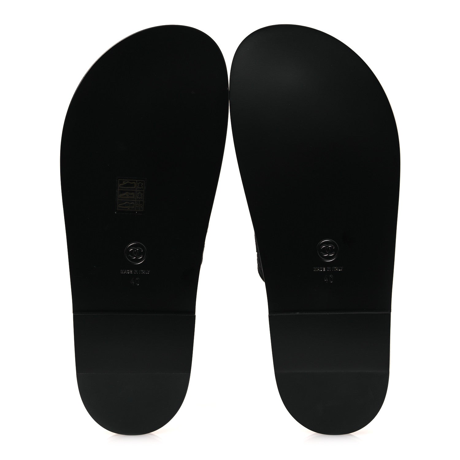 Chanel Suede Kidskin Quilted Velcro Dad Chain CC Slide Sandals 40 Black 7 of 11