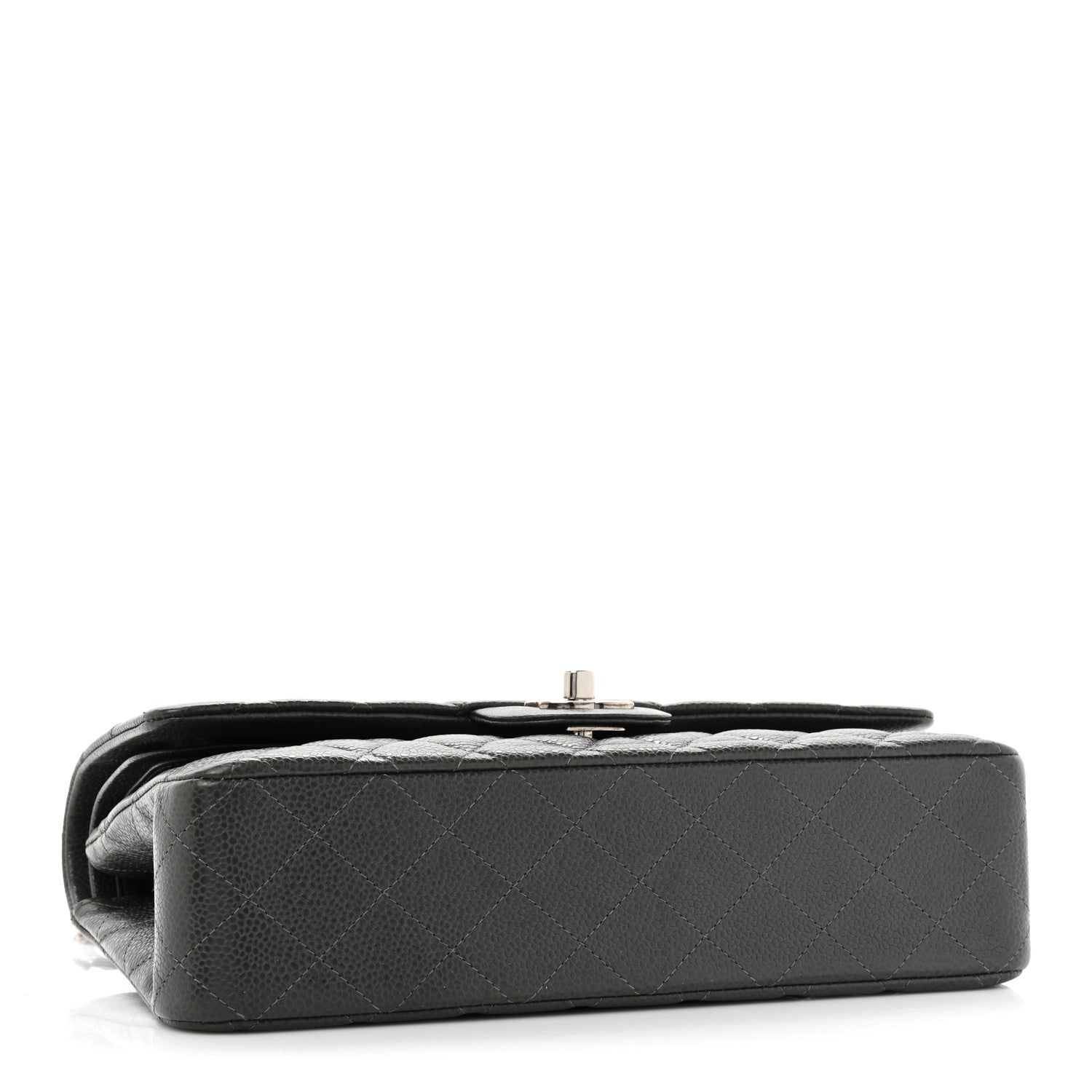 Chanel Caviar Quilted Medium Double Flap Dark Grey 4 of 16