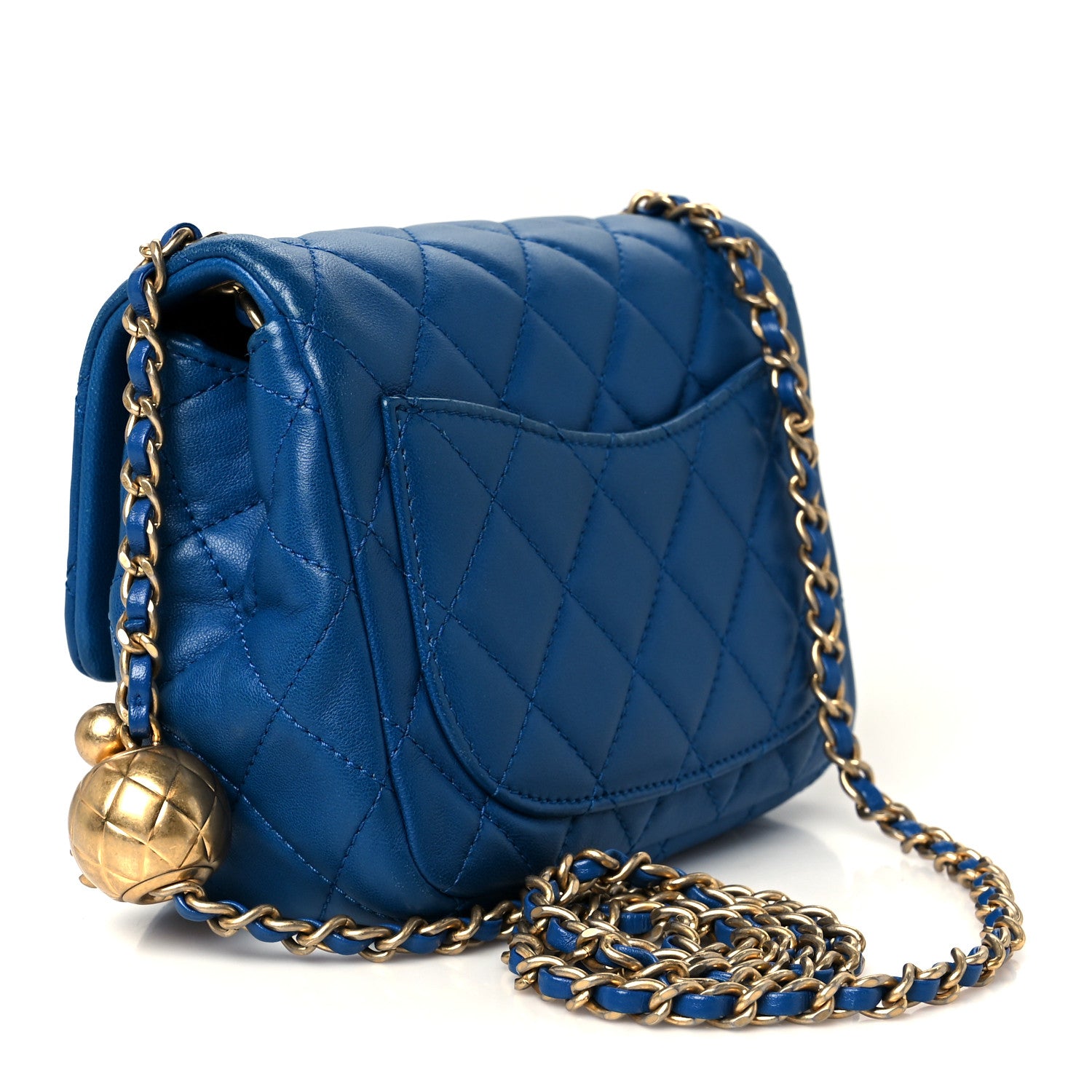 Chanel Lambskin Quilted Mini Pearl Crush Flap Blue 3 of 11