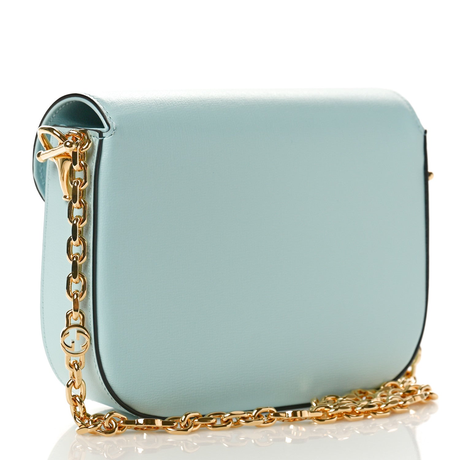Gucci Azalea Calfskin Crystal GG Monogram Mini Horsebit 1955 Shoulder Bag Light Blue 3 of 11