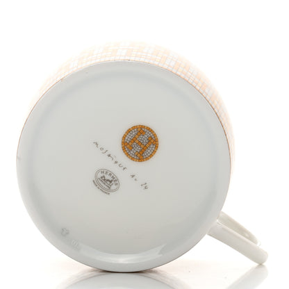 Hermes Porcelain Mosaique Au 24 Gold Tea Cup And Saucer Set Of 2 7 of 12