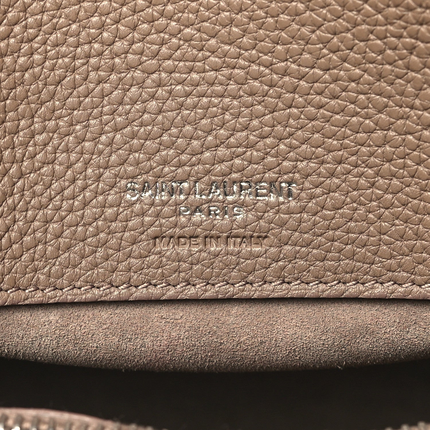 Saint Laurent Grained Calfskin Baby Sac De Jour Souple Taupe 7 of 14