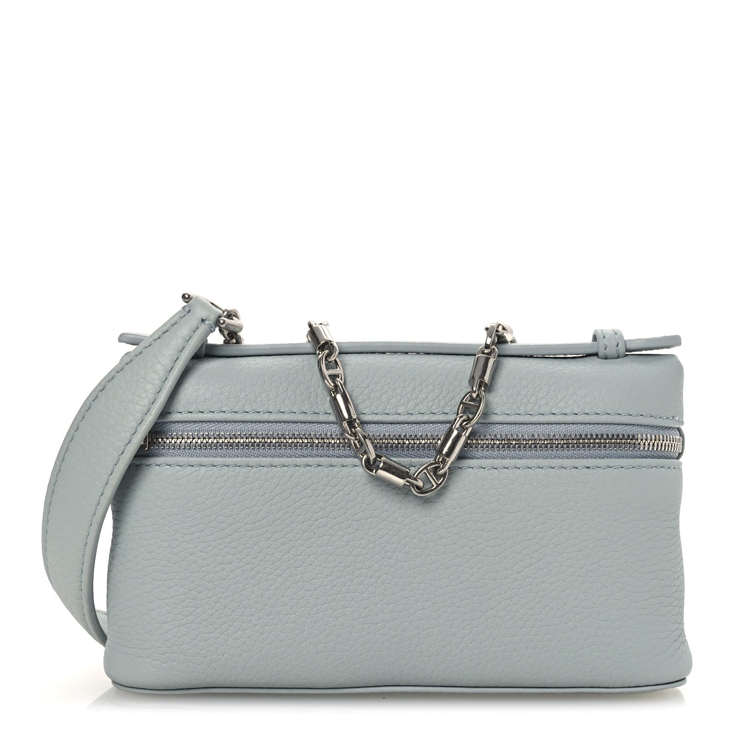 Loro Piana Grained Calfskin Extra Pocket Mini Pouch Minty Breeze 1 of 10