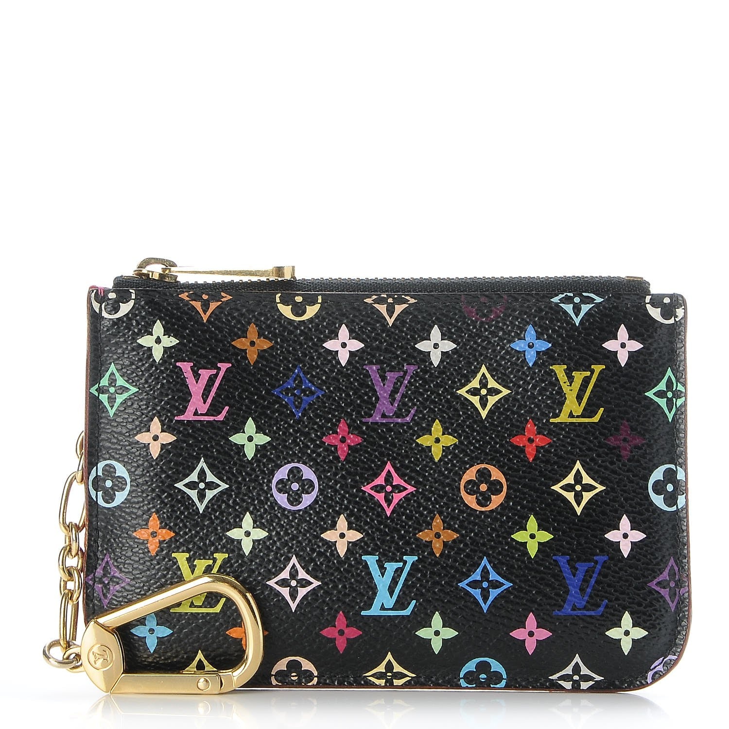 Louis Vuitton Monogram Multicolor Key Pouch Black Grenade 1 of 7