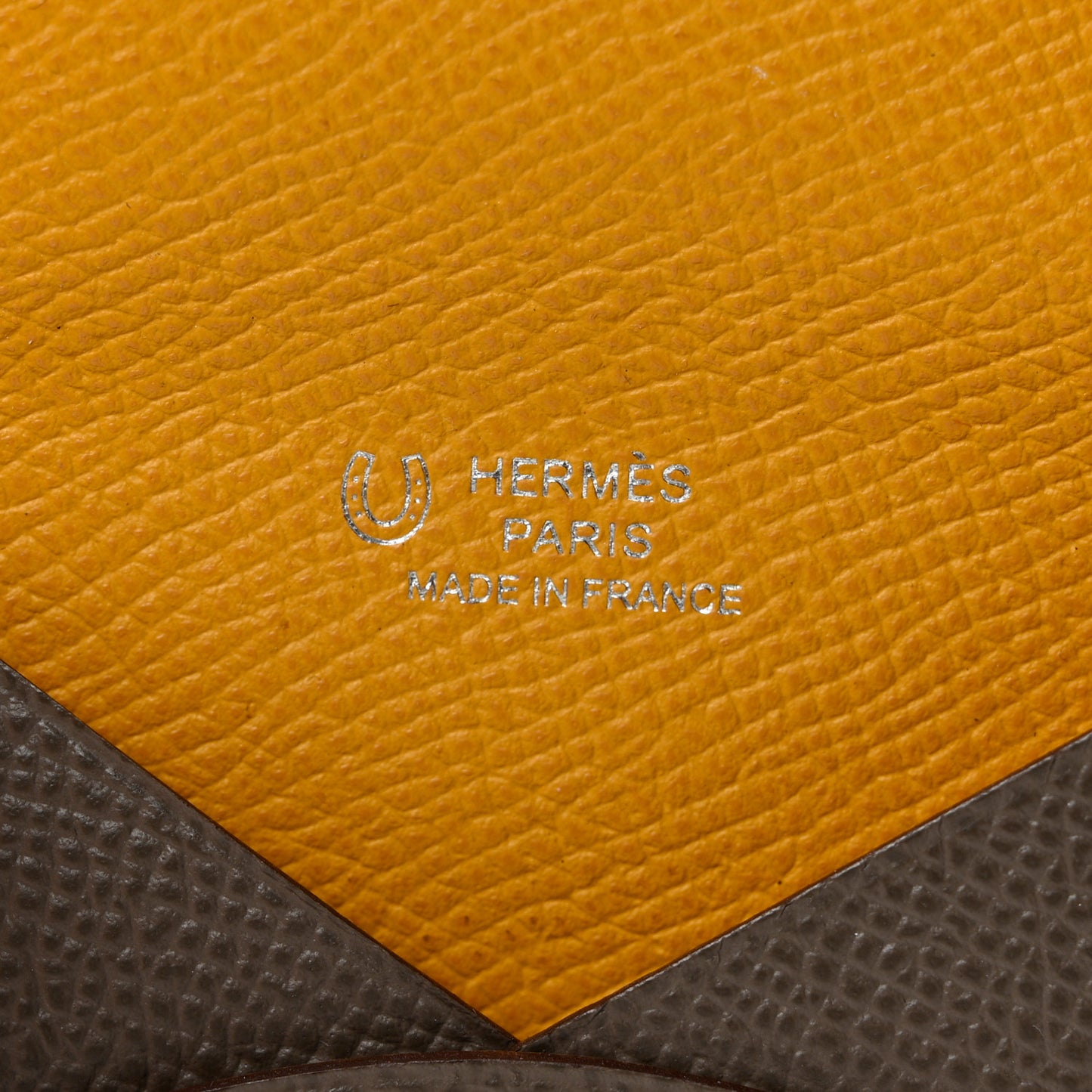 Epsom Horseshoe Calvi Card Case Etain Jaune Ambre