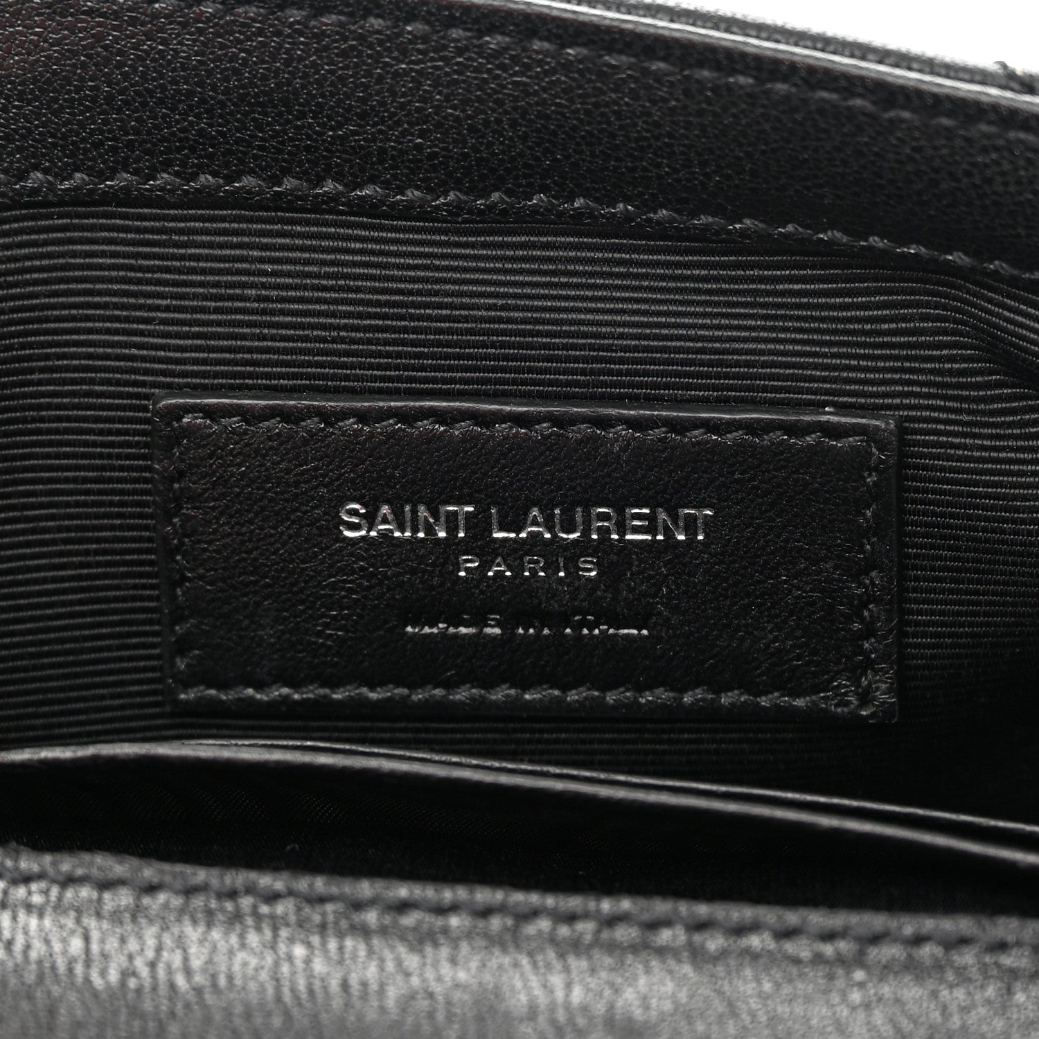Saint Laurent Sheepskin Matelasse Chevron Monogram Classic Baby Chain Bag Black 6 of 15