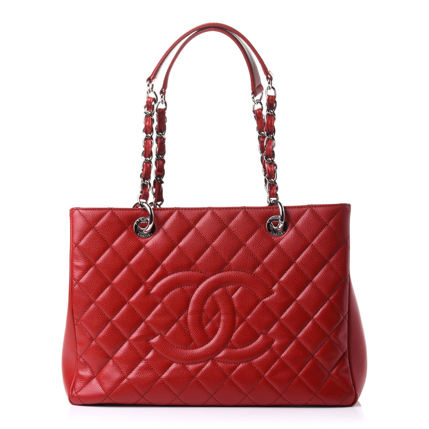 Caviar Quilted Grand Shopping Tote GST Red