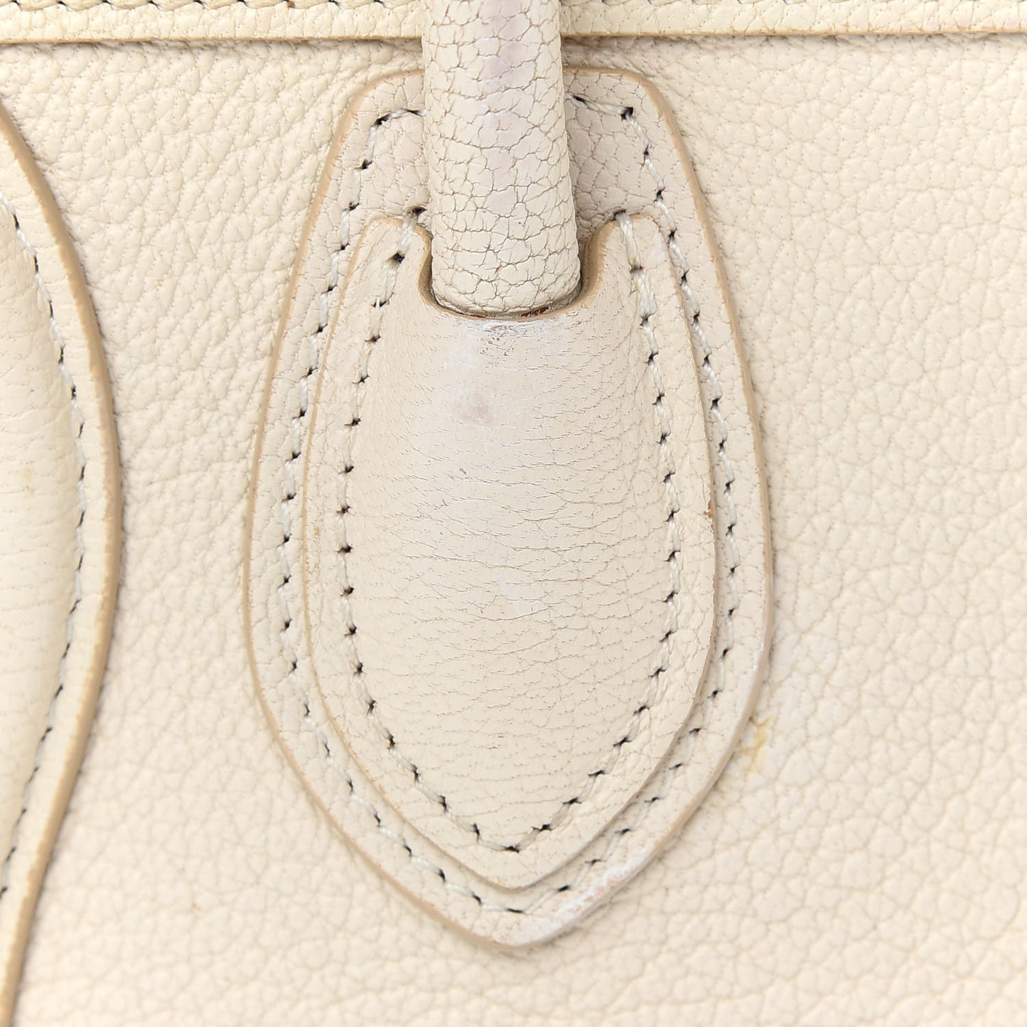 Drummed Calfskin Nano Luggage Ivory