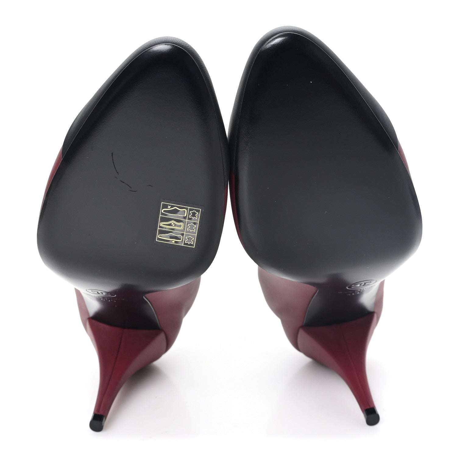Chanel Lambskin Pumps  40 Burgundy Black 6 of 10