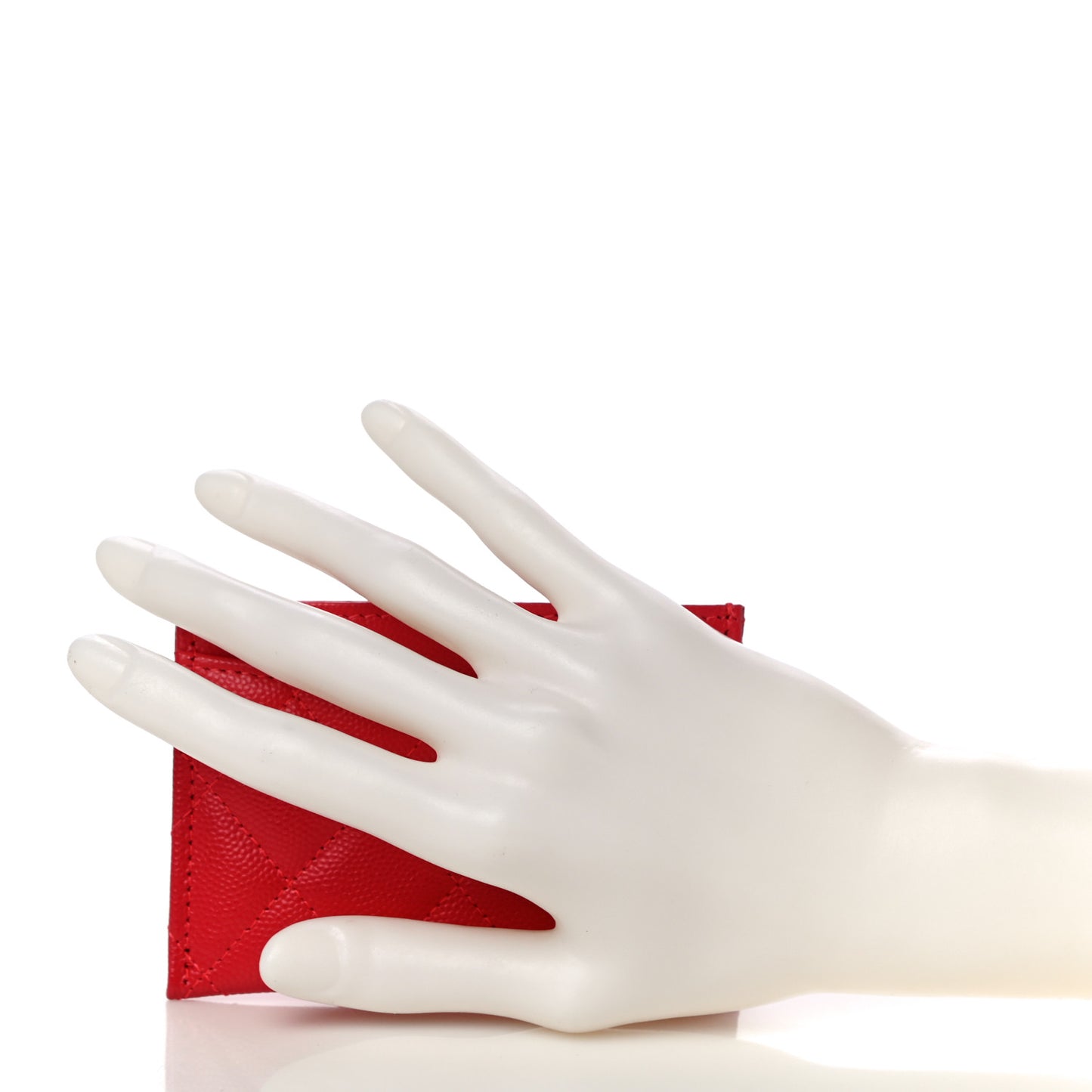 Caviar Quilted Card Holder Red