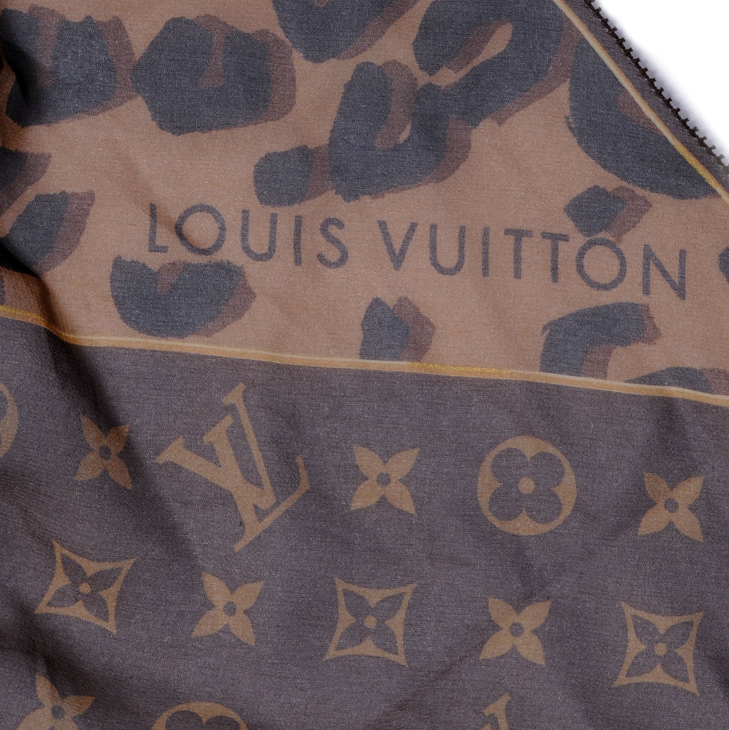 Silk Leopard and Monogram Scarf