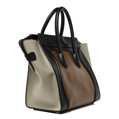 Celine Satin Calfskin Mini Tri-Color Luggage Dark Grey 3 of 20