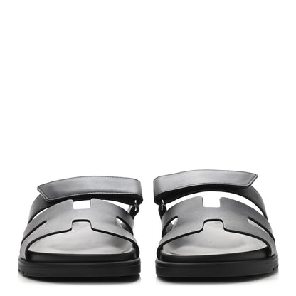 Hermes Calfskin Womens Chypre Sandals 36.5 Black 2 of 4