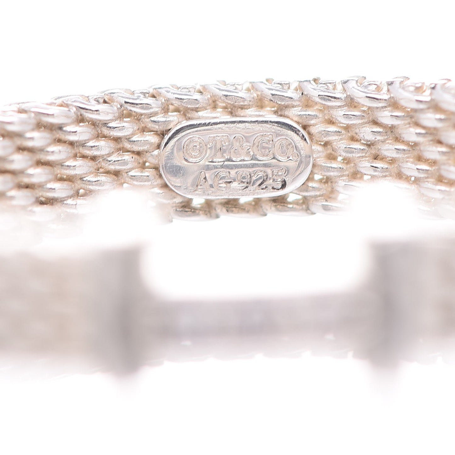 Sterling Silver Diamond Somerset Mesh Band Ring 55 7.25