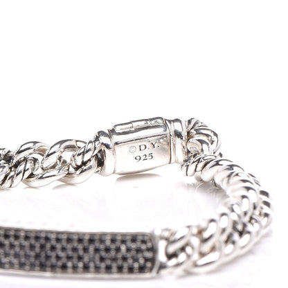 David Yurman Sterling Silver Black Diamond 6mm Petite ID Bracelet 5 of 5