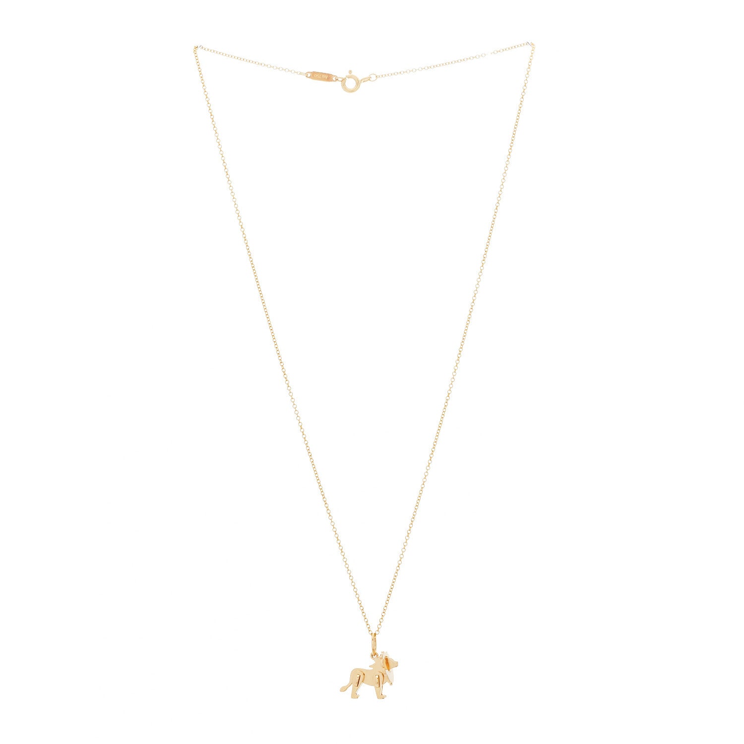 Tiffany 18K Yellow Gold Save The Wild Lion Charm Pendant Necklace 3 of 6