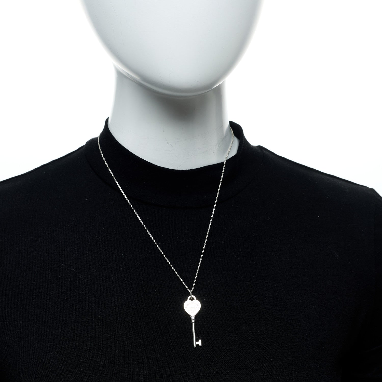 Tiffany Sterling Silver Return to Tiffany Heart Key Pendant Necklace 2 of 6
