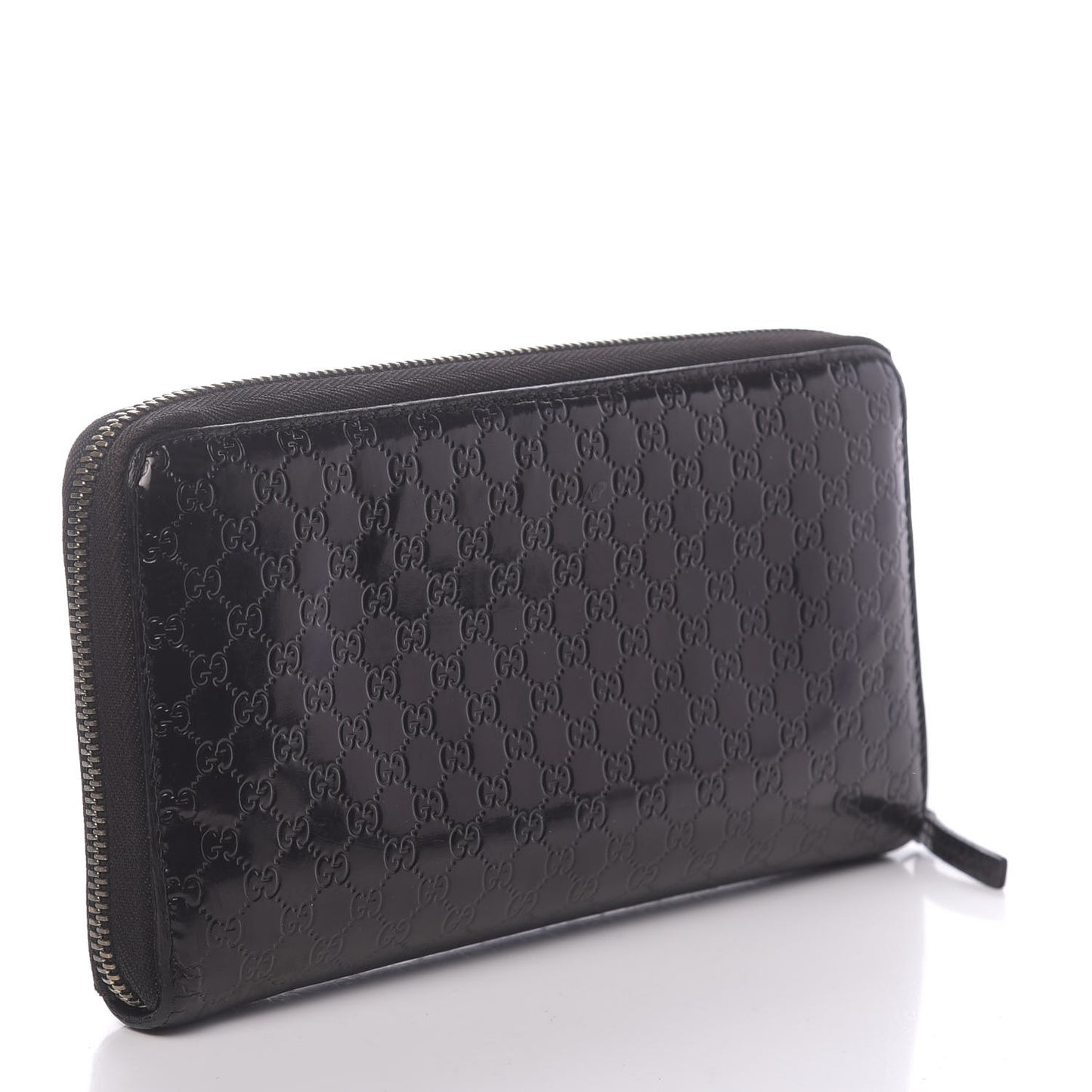 Microguccissima Zip Around Organizer Wallet Black