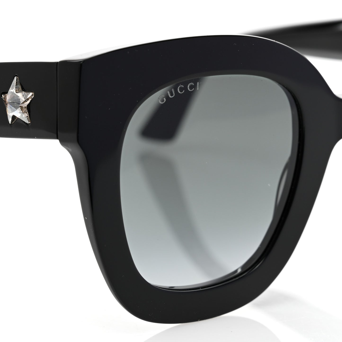 Acetate Crystal Star Round Frame Sunglasses GG0208S Black
